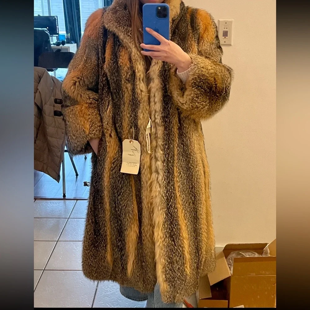 Vintage long fox fur coat - Picture 3 of 3
